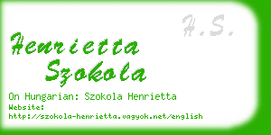 henrietta szokola business card